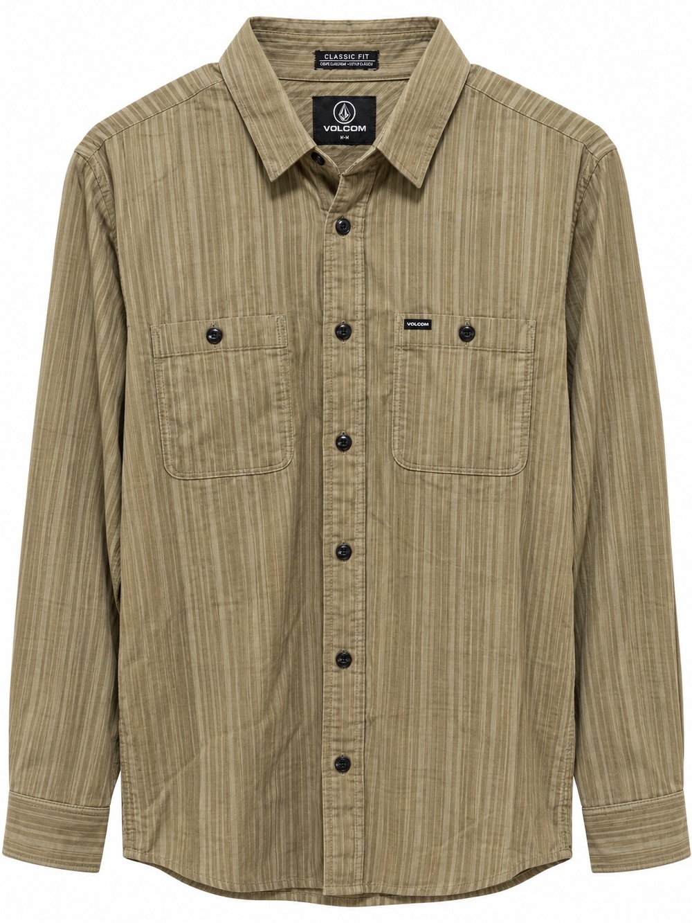 NWT Volcom V ENT Fat Tony Woven Men’s M Khaki Corduroy Long Sleeve Shirt